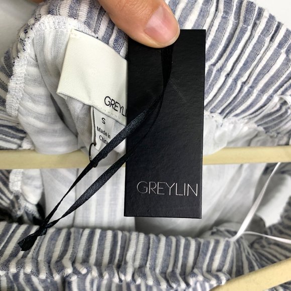 NWT GREYLIN x Revolve Off-the-shoulder Striped Casual Shift Maxi‎ Dress Sz S - Picture 9 of 11